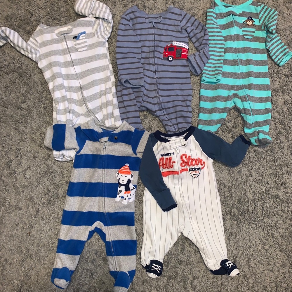Newborn baby boy Carters footed pajamas